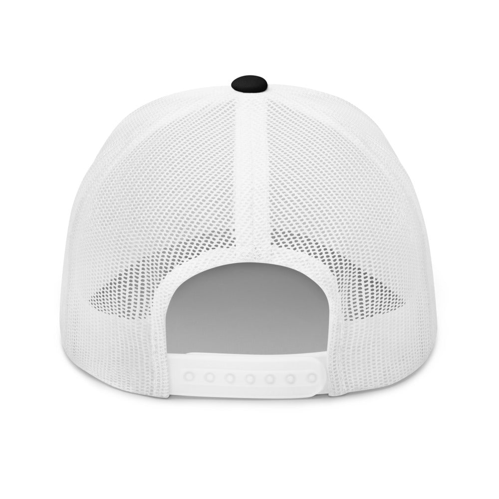 Arch Logo Trucker Hat — Mesh-Back Snapback Cap (White Logo)