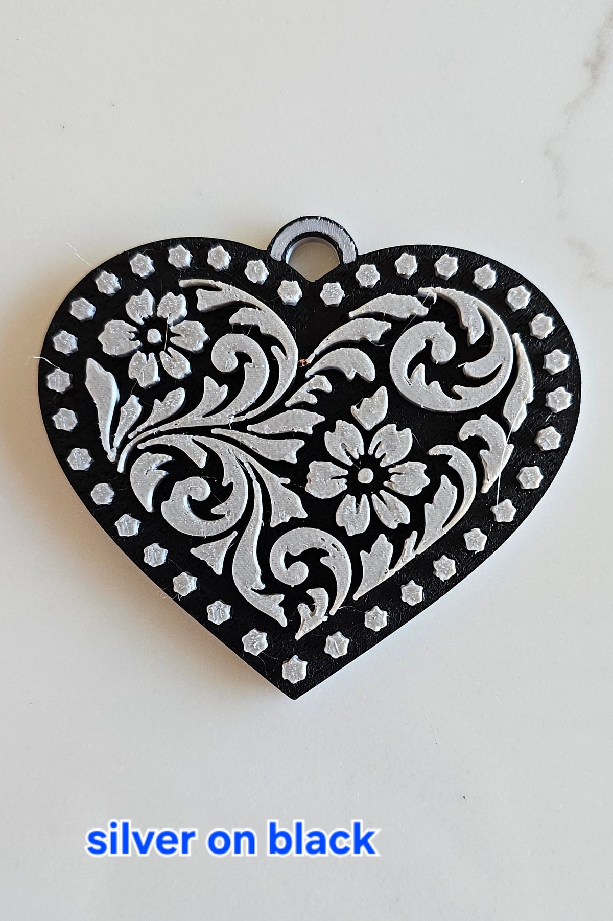 3d Printed Tooled Cowboy Cowgirl Heart Keychain or Purse Charm