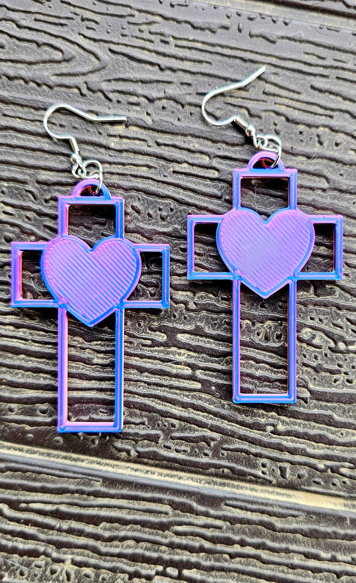 3D Print Christian Cross Faith Earrings Made in America
