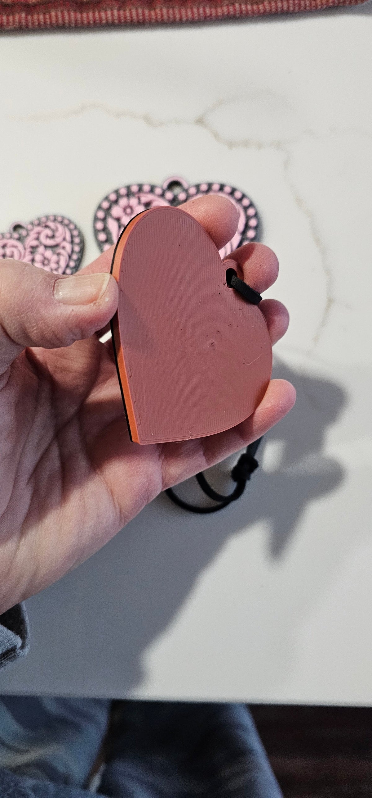 3d Printed Tooled Cowboy Cowgirl Heart Keychain or Purse Charm