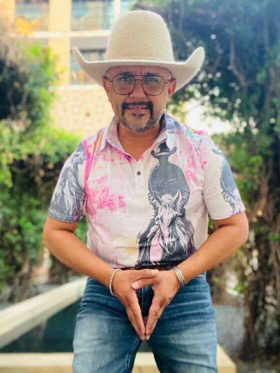 Baha Ranch Retro Pop Western Trail Ride Polo Shirt