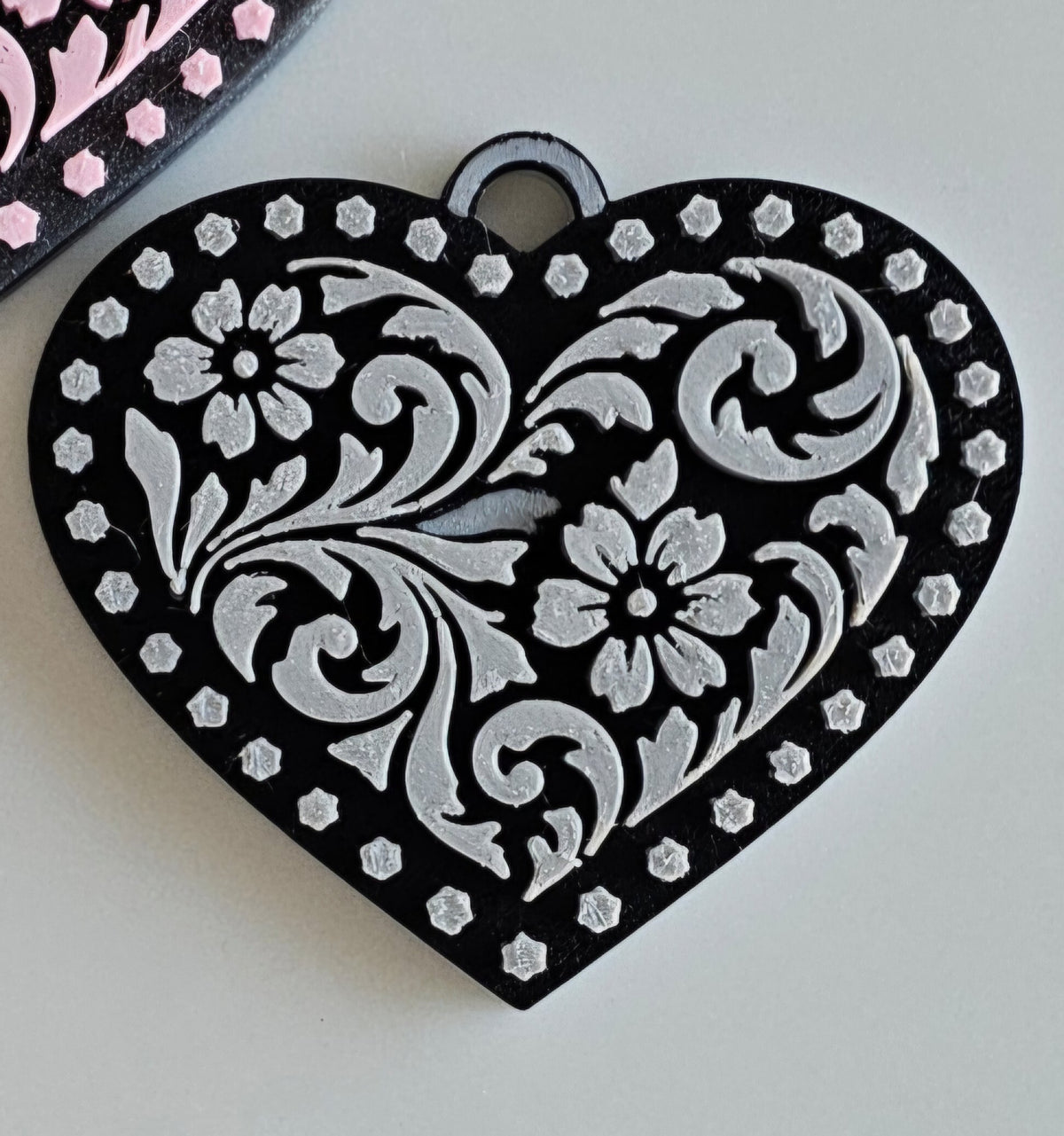 3d Printed Tooled Cowboy Cowgirl Heart Keychain or Purse Charm