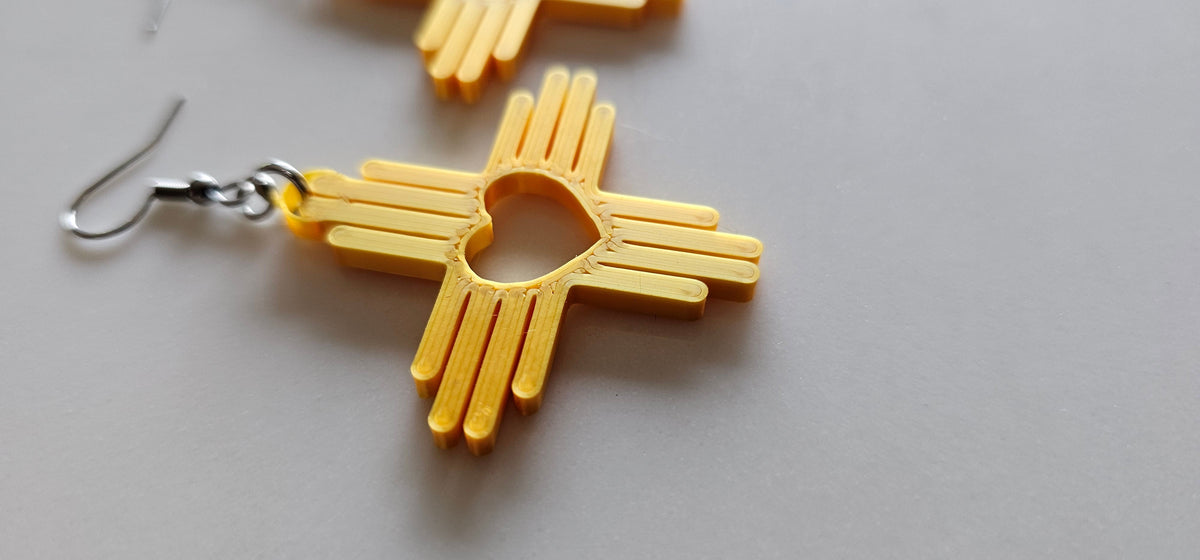 3D Print New Mexico Zia Earrings Made in America