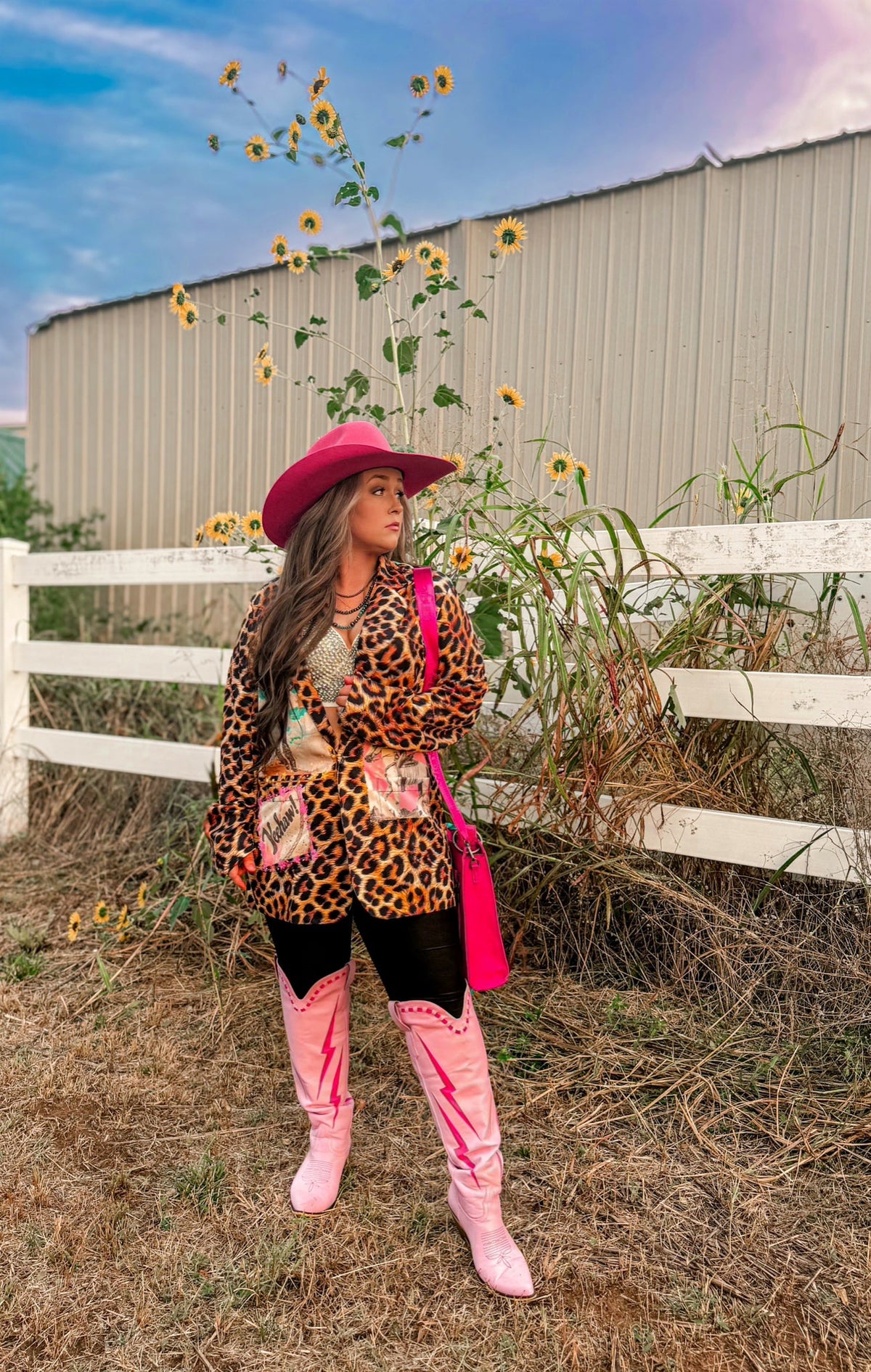 Baha Ranch Retro Pop Western Wild West Leopard Blazer