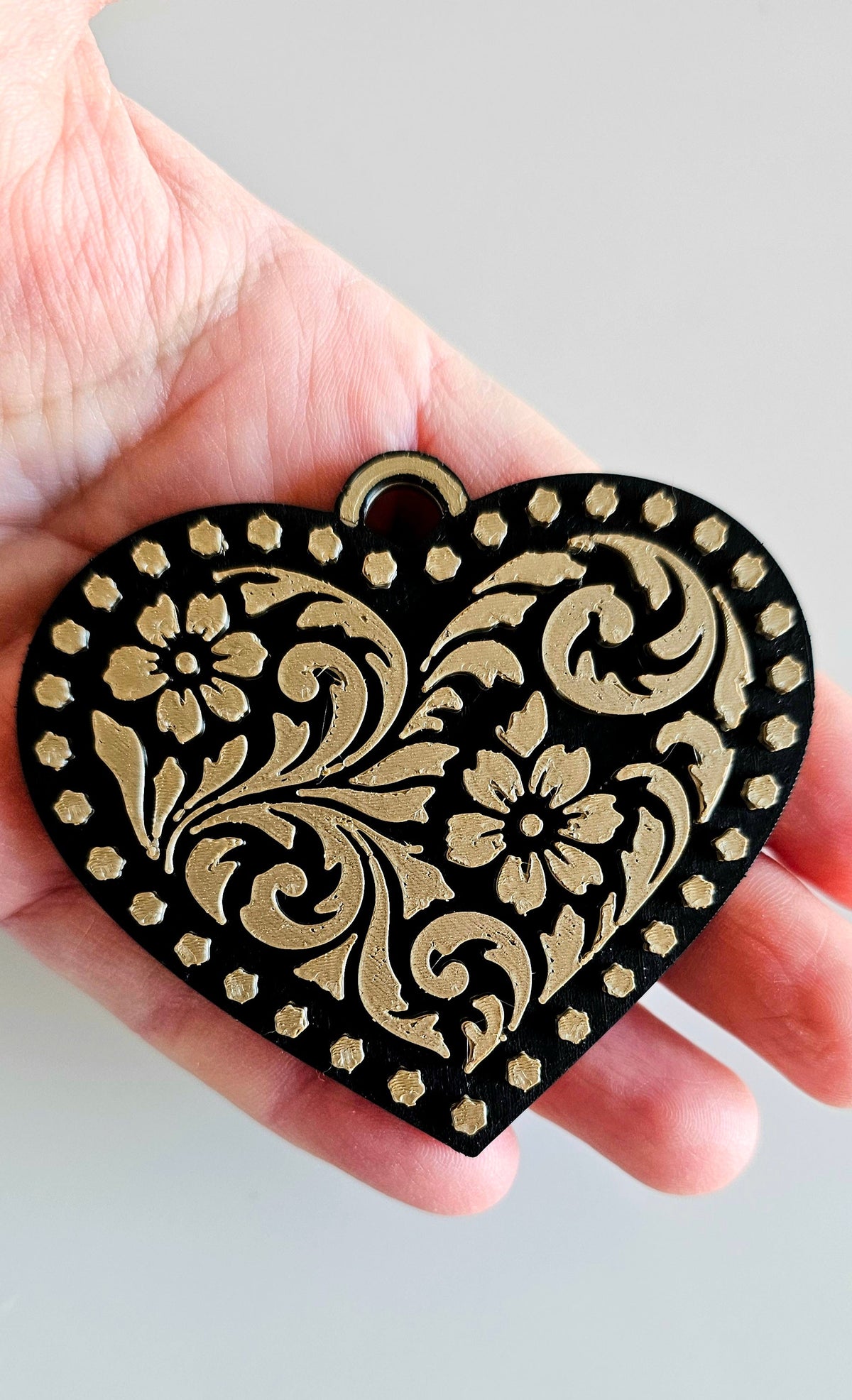 3d Printed Tooled Cowboy Cowgirl Heart Keychain or Purse Charm