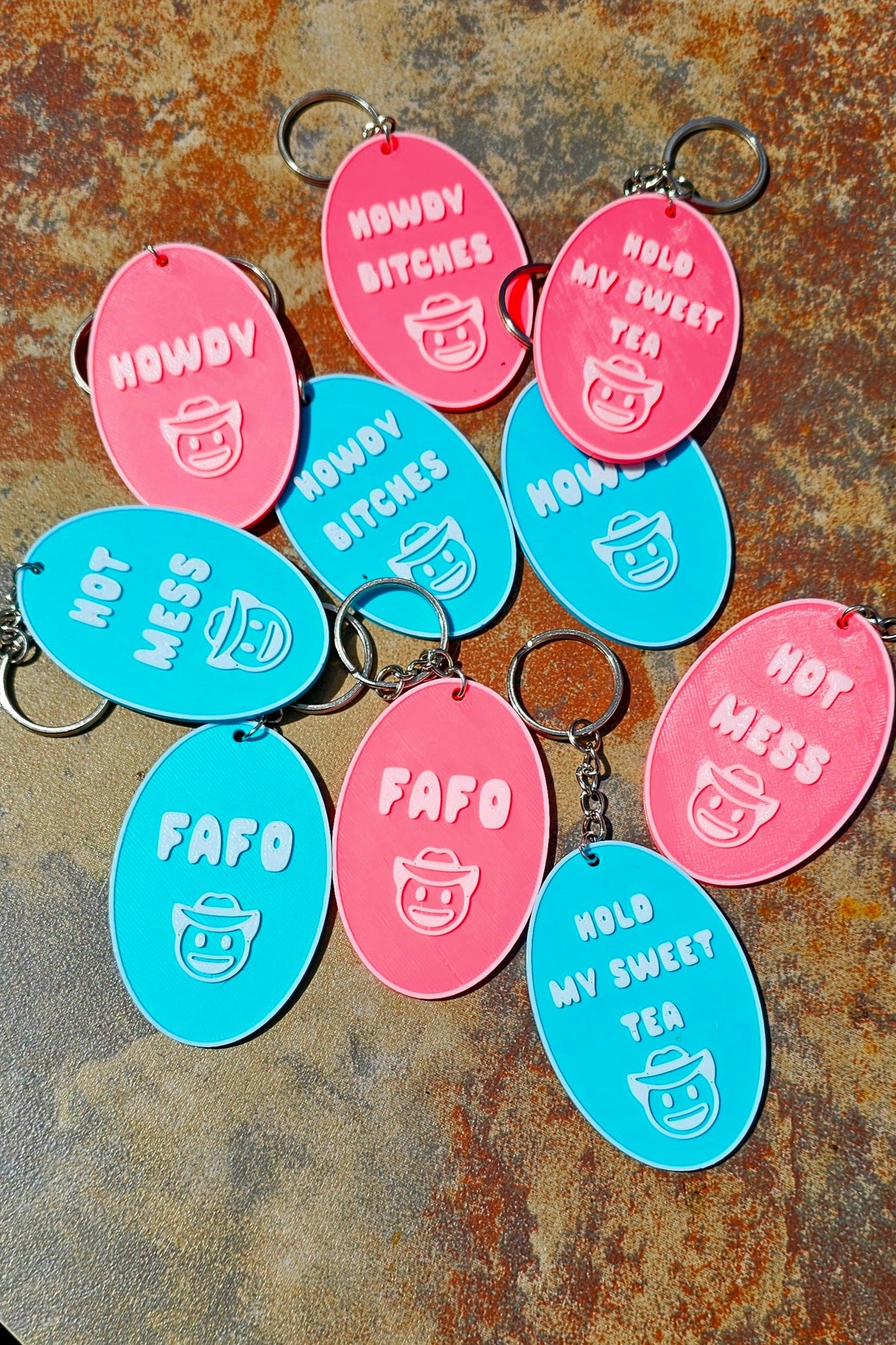 3D Printed Word Salad Keychain