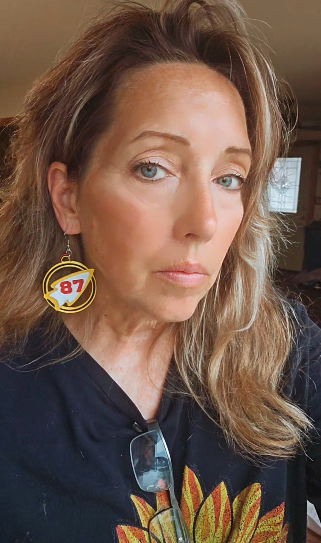 3D Print Kansas City Travis 87 Arrowhead Chiefs Earrings Kelce Made in America