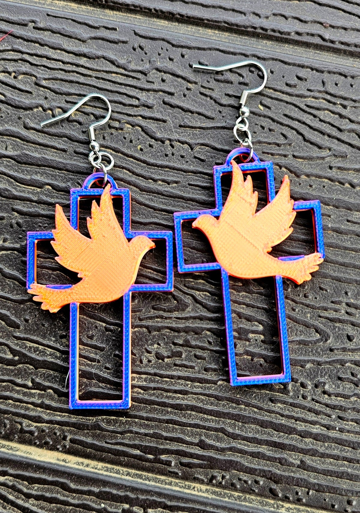 3D Print Christian Cross Faith Earrings Made in America