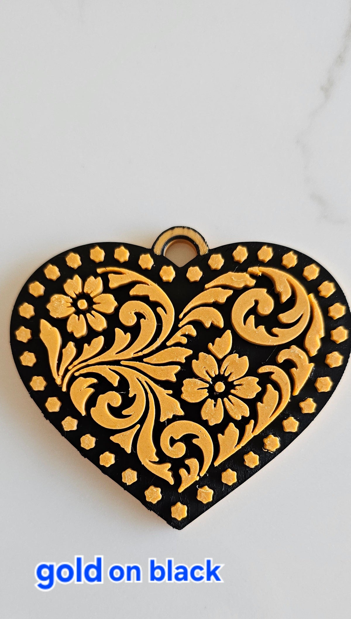 3d Printed Tooled Cowboy Cowgirl Heart Keychain or Purse Charm