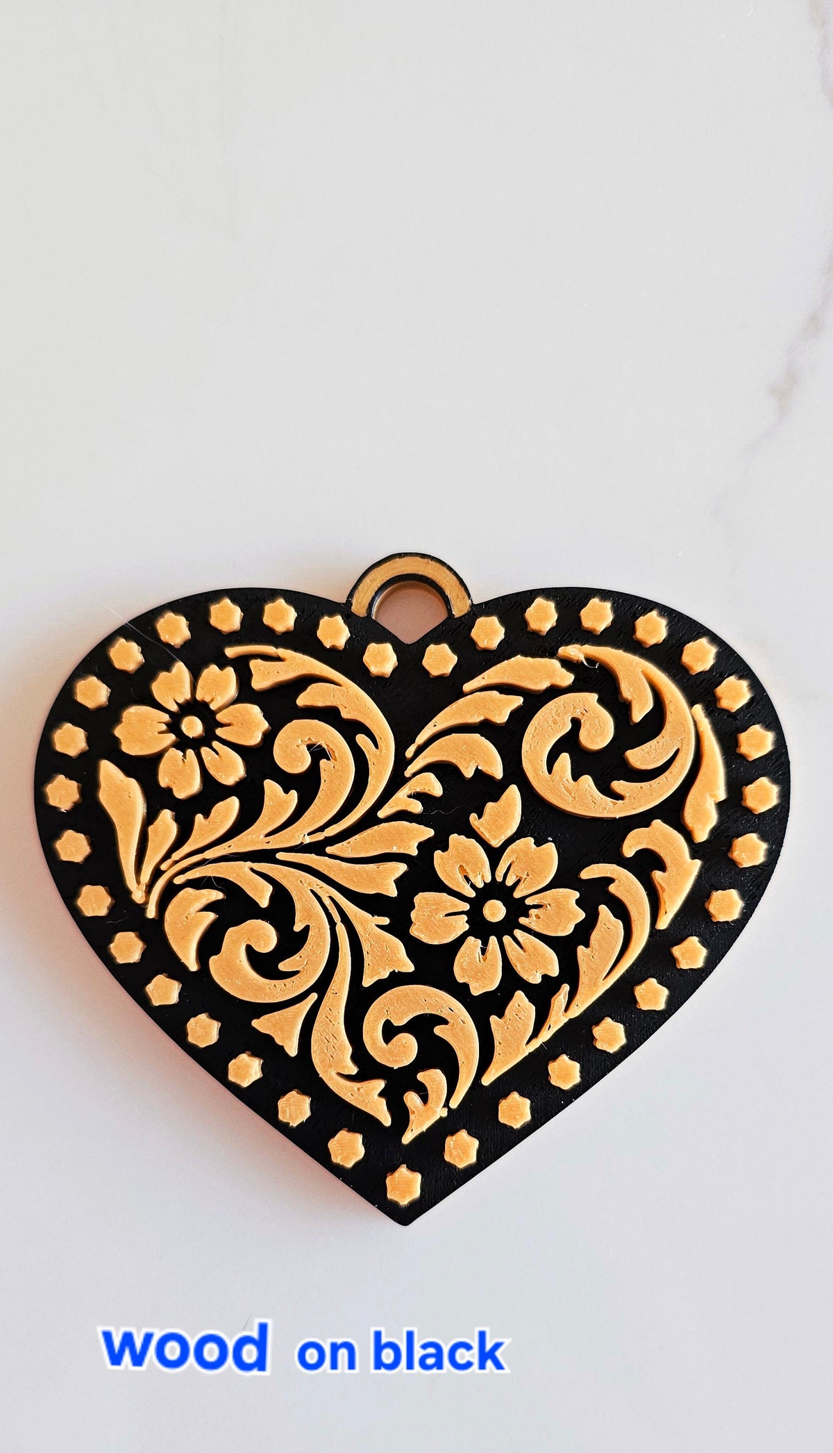3d Printed Tooled Cowboy Cowgirl Heart Keychain or Purse Charm