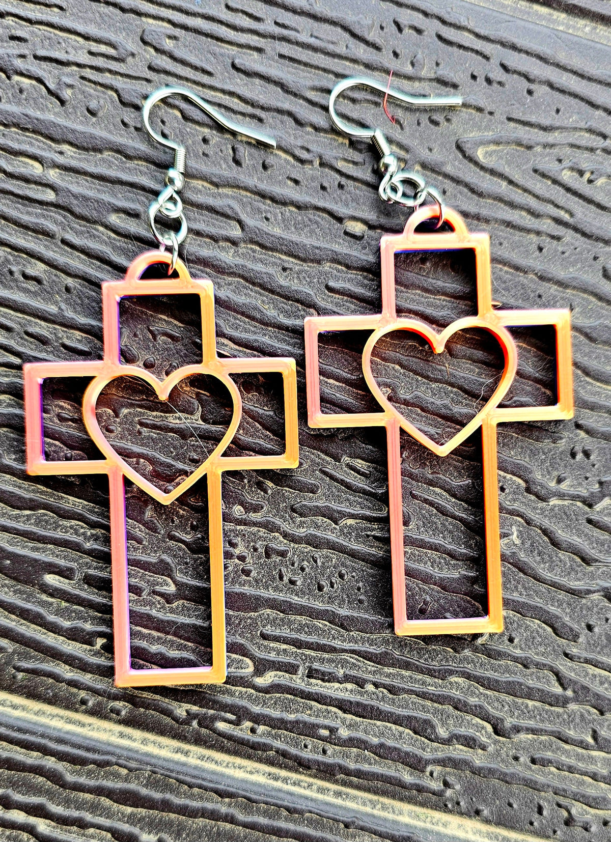 3D Print Christian Cross Faith Earrings Made in America