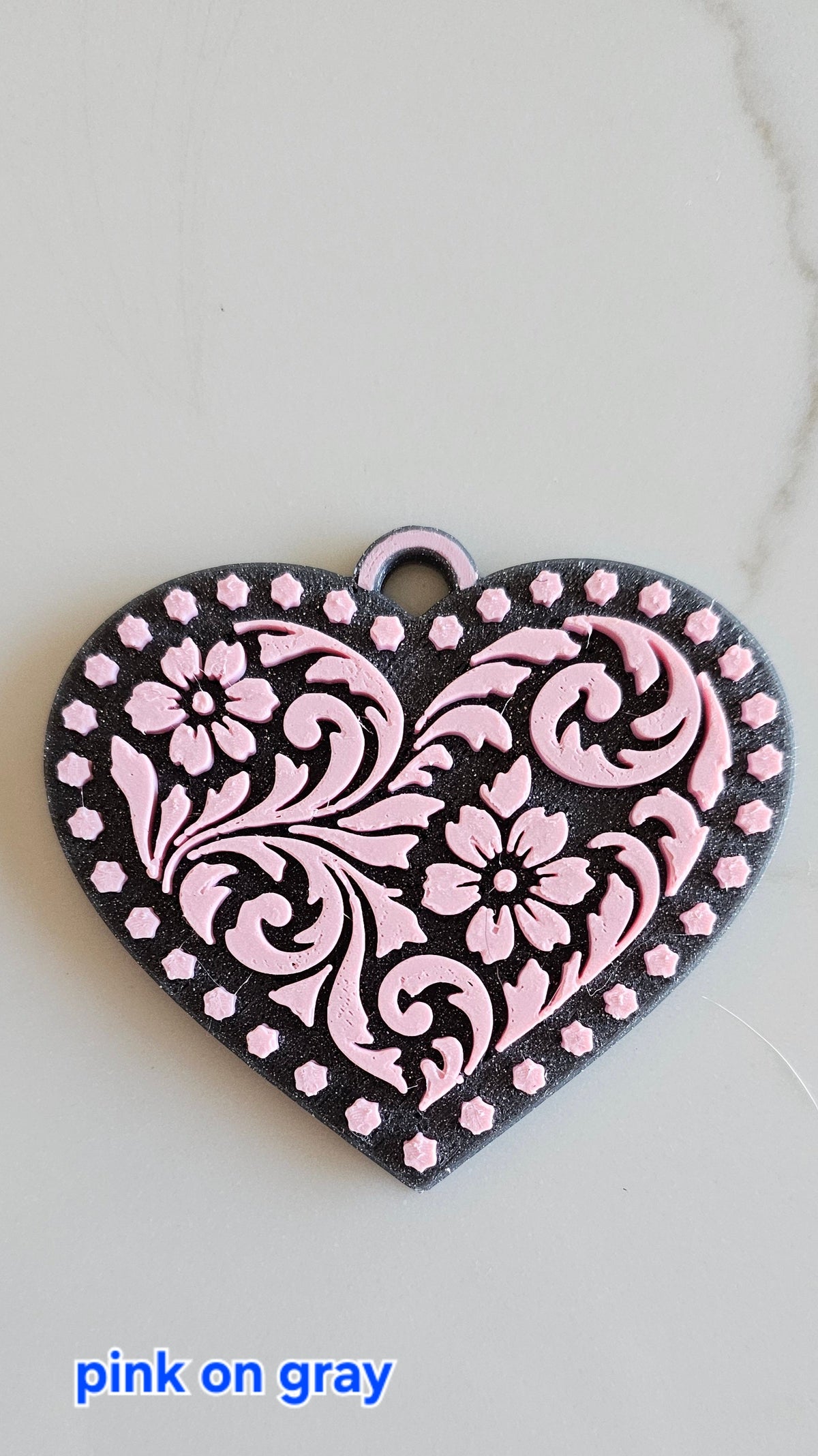 3d Printed Tooled Cowboy Cowgirl Heart Keychain or Purse Charm