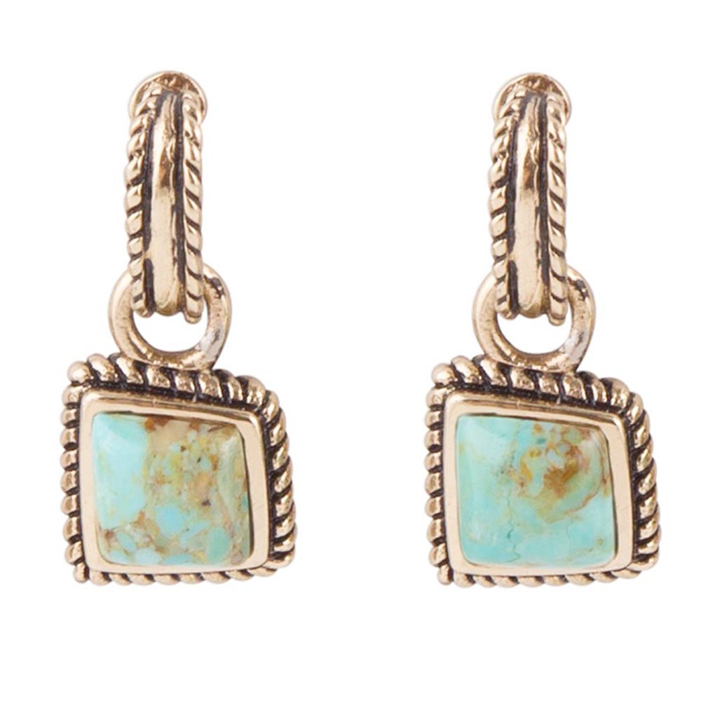 Roped Around Turquoise and Bronze Earrings