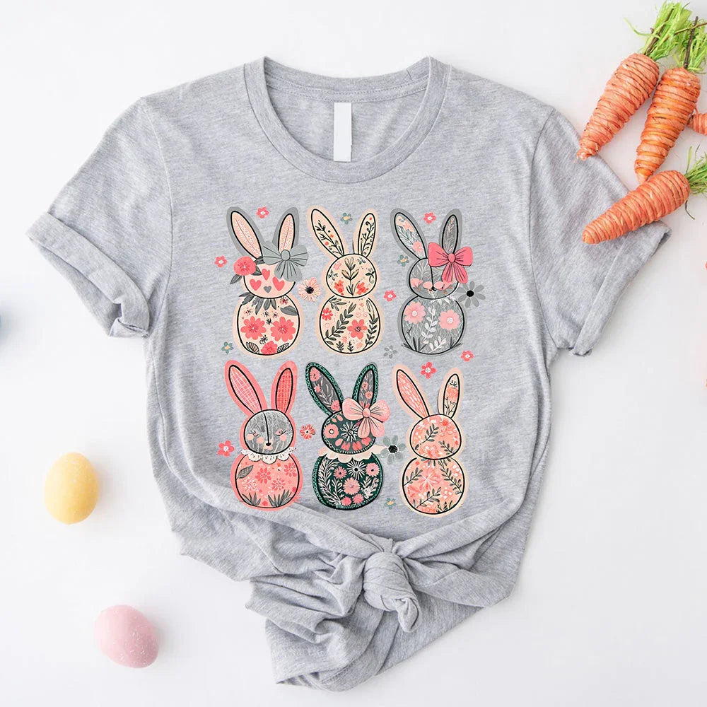 Coquette Easter Bunny Floral Tees