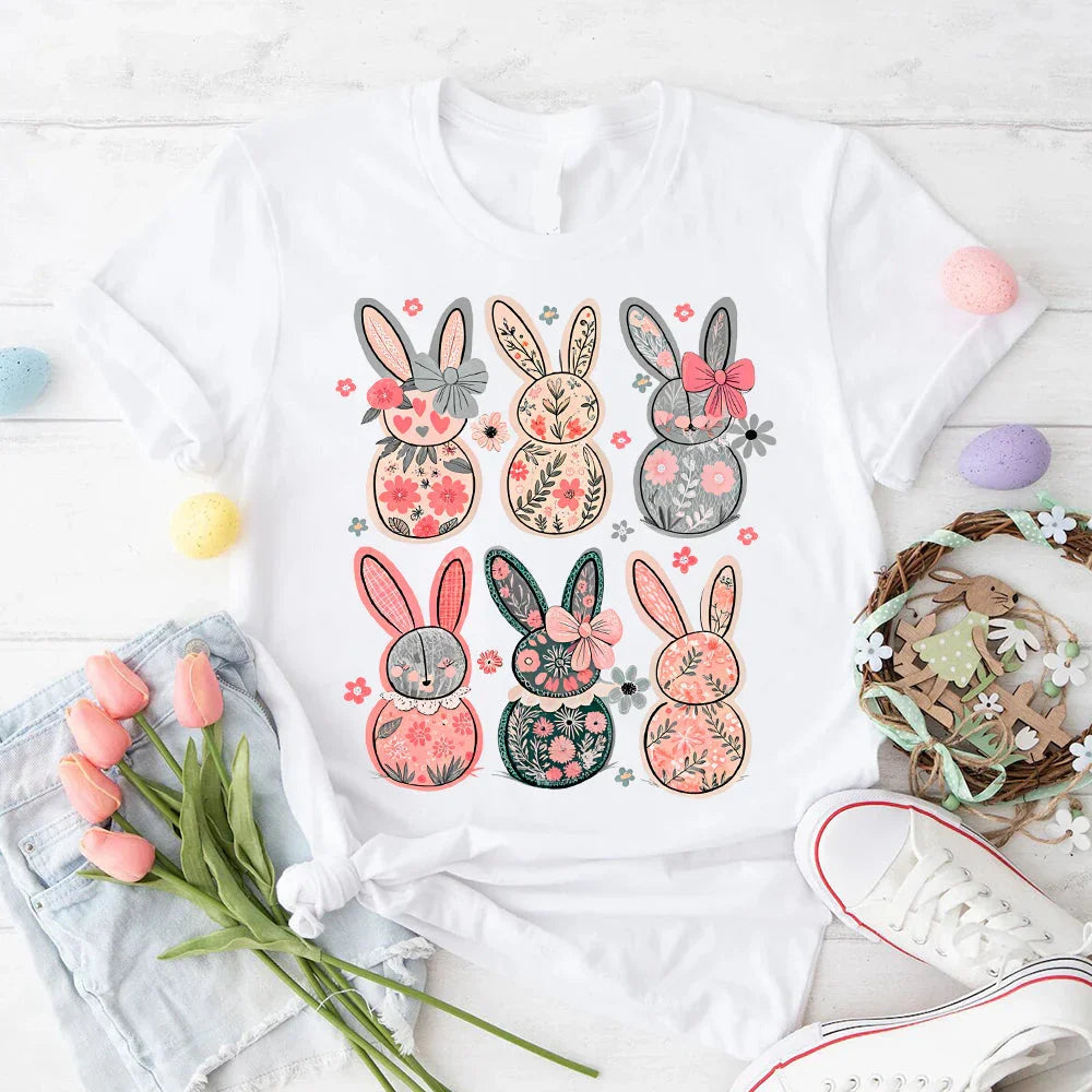 Coquette Easter Bunny Floral Tees