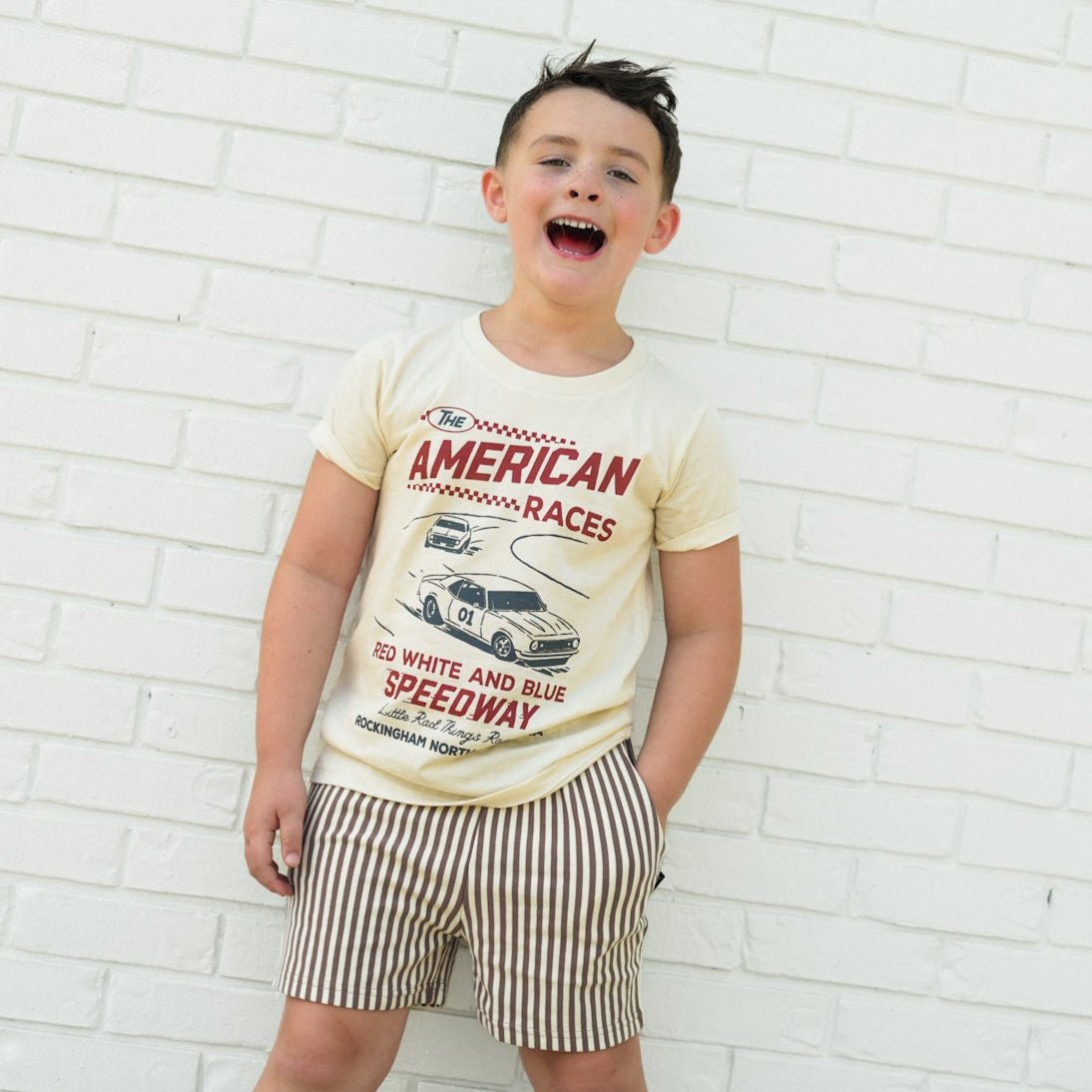 THE ALL AMERICAN RACES TEE - CREAM