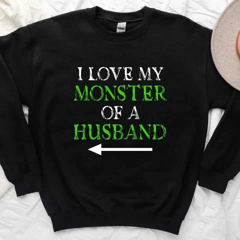 Witch of a Wife and Monster of a Husband Couples Sweatshirts