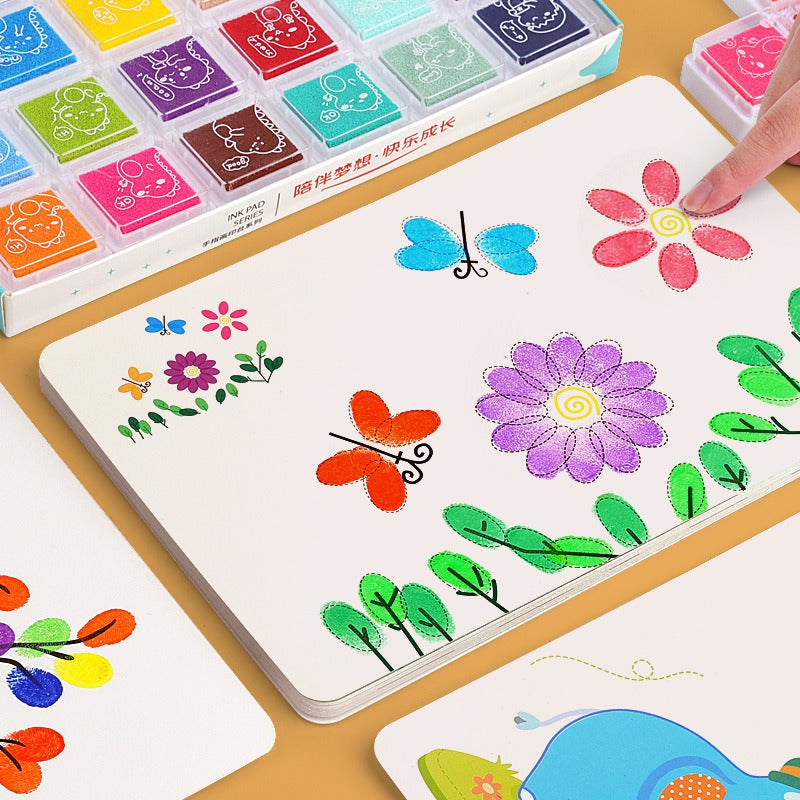 Children's Finger Drawing Paint Kindergarten Color Printing Mud Baby Graffiti Printing Pad Drawing Tool Palm Pointillism