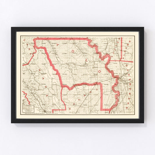 Vintage Map of Yolo County, California 1914