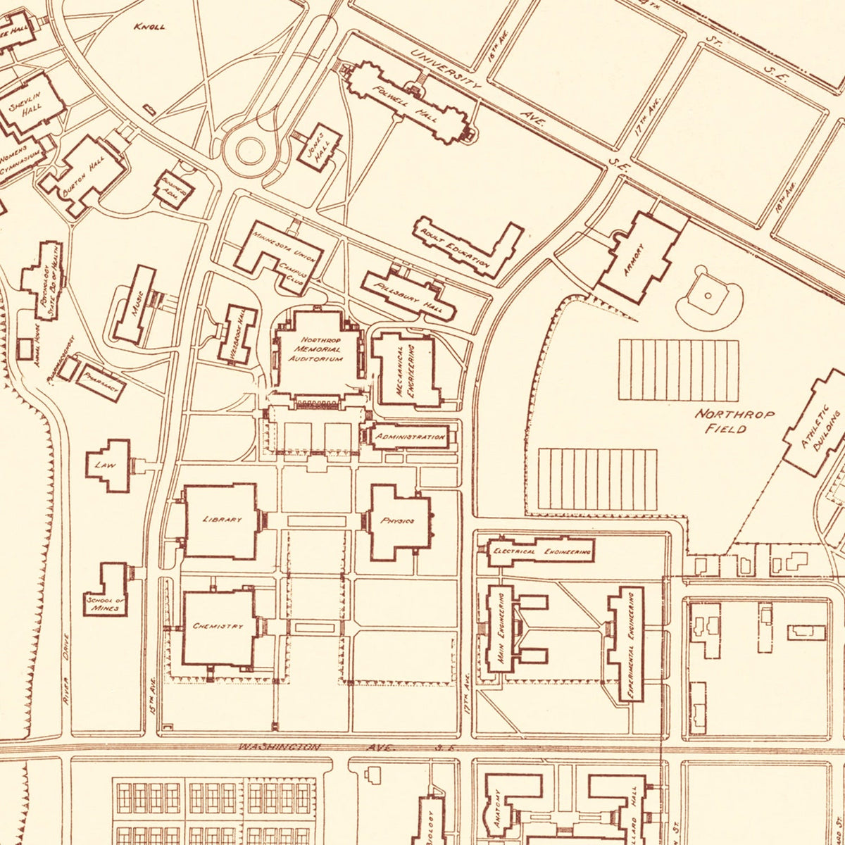 University of Minnesota Map 1936