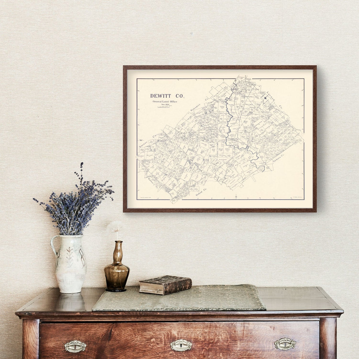 Vintage Map of DeWitt County, Texas 1920