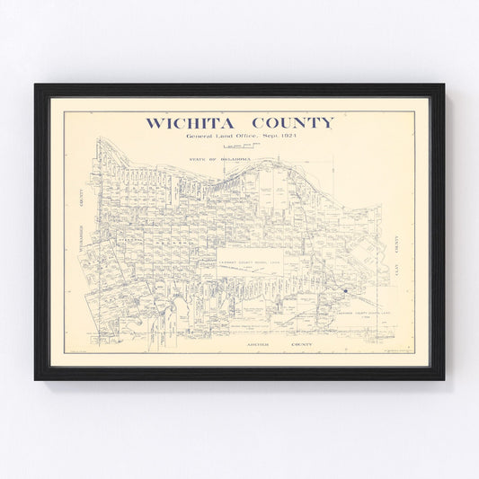 Vintage Map of Wichita County, Texas 1924