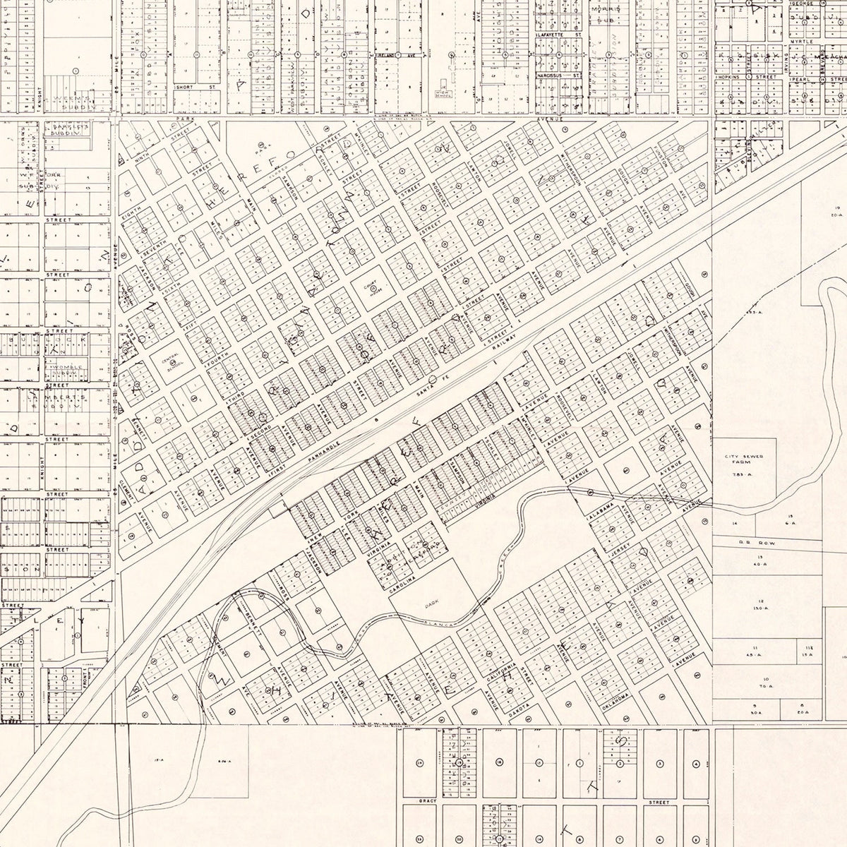 Vintage Map of Abilene, Texas 1930