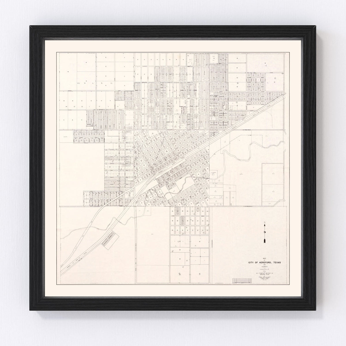 Vintage Map of Abilene, Texas 1930