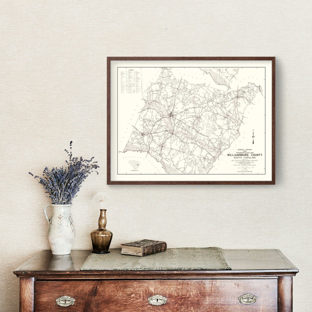 Vintage Map of Williamsburg County, South Carolina 1939