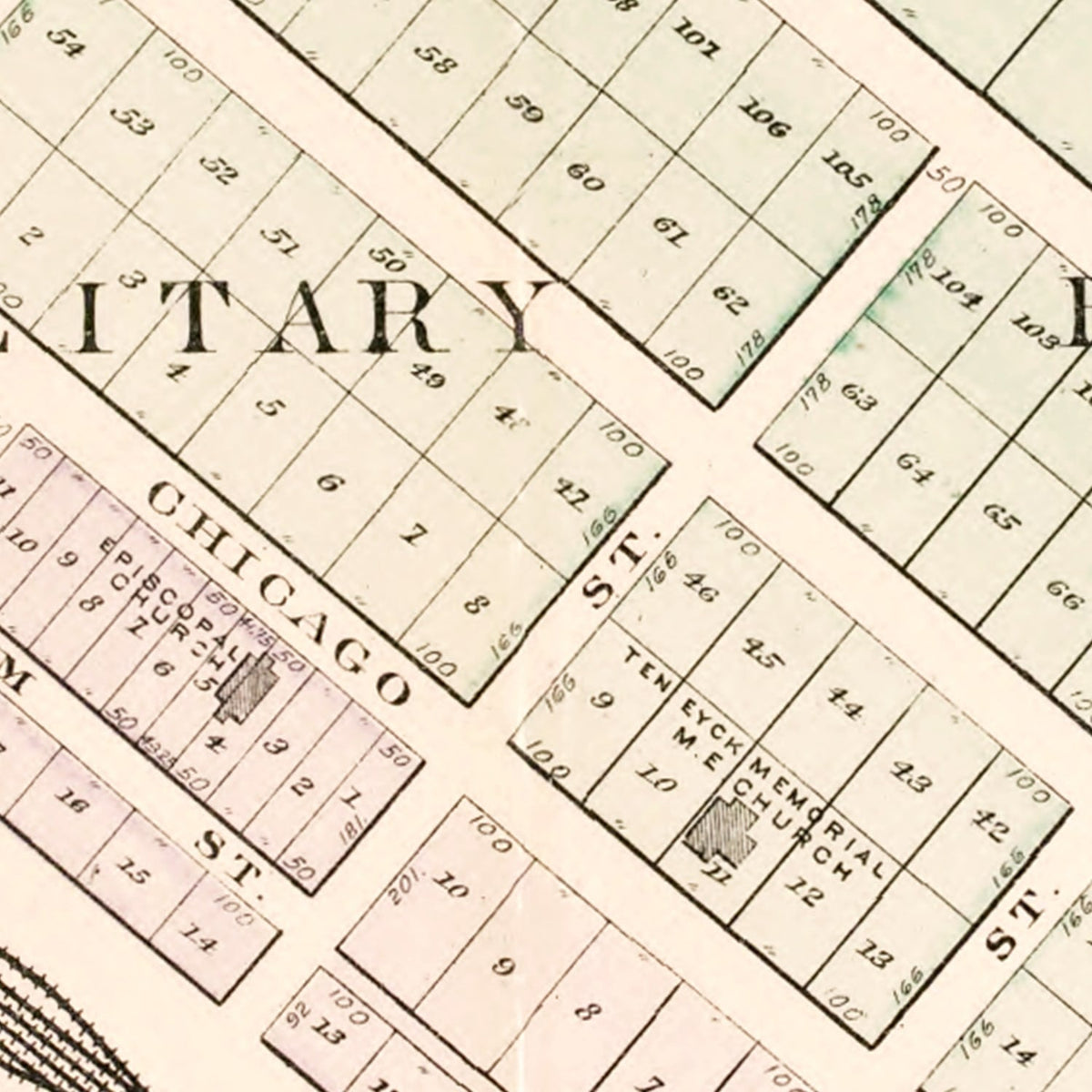 Vintage Map of Dearborn, Michigan 1893