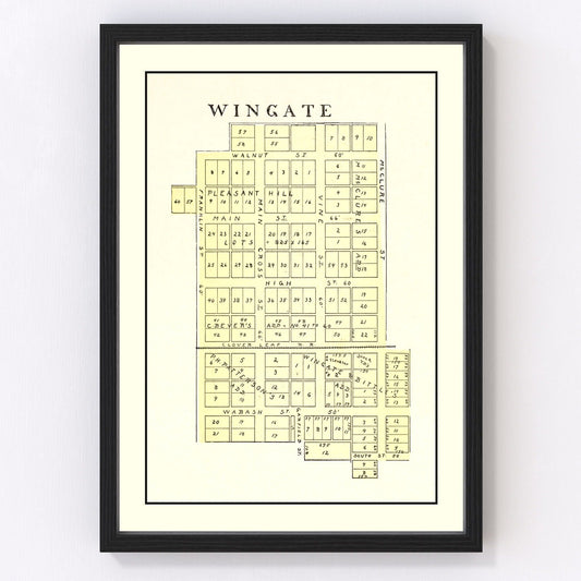 Vintage Map of Wingate, Indiana 1898