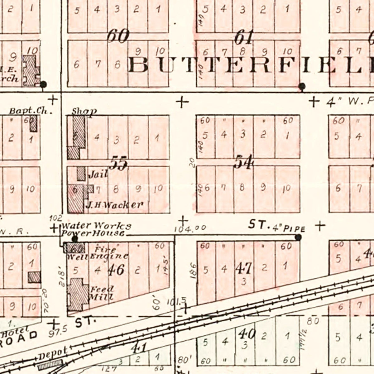 Vintage Map of Wilton, Iowa 1899