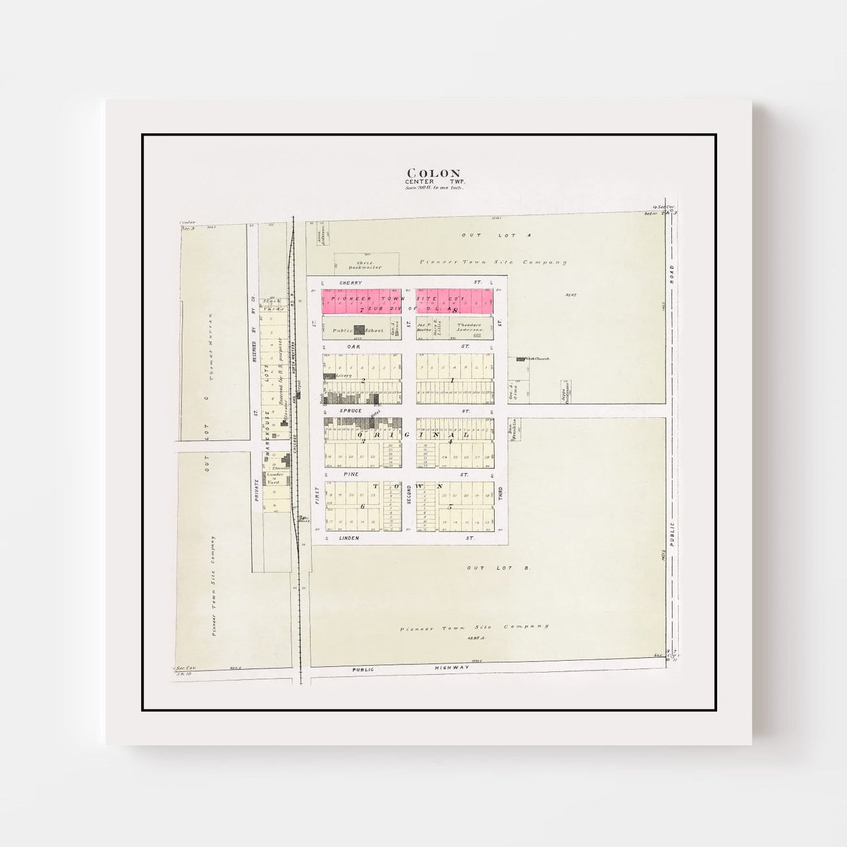 Vintage Map of Colon, Nebraska 1907