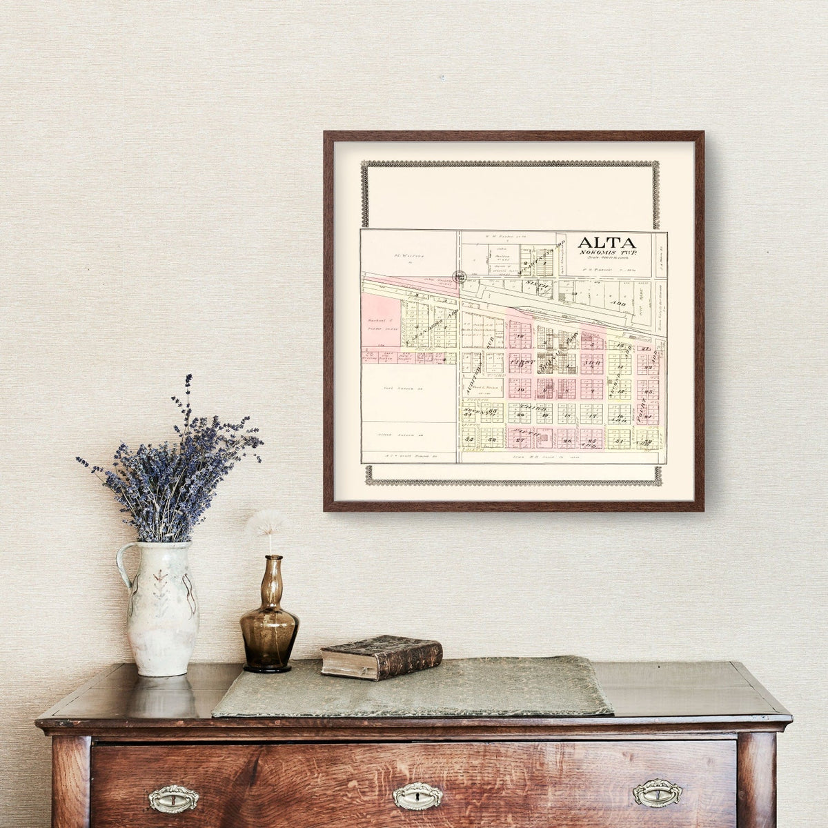 Vintage Map of Alta, Iowa 1908