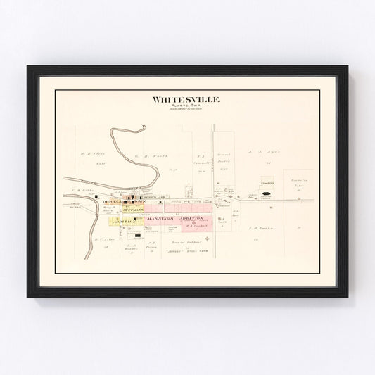 Vintage Map of Whitesville, Missouri 1909