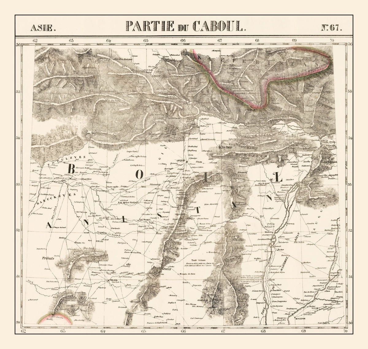 Vintage Map of Afghanistan 1827