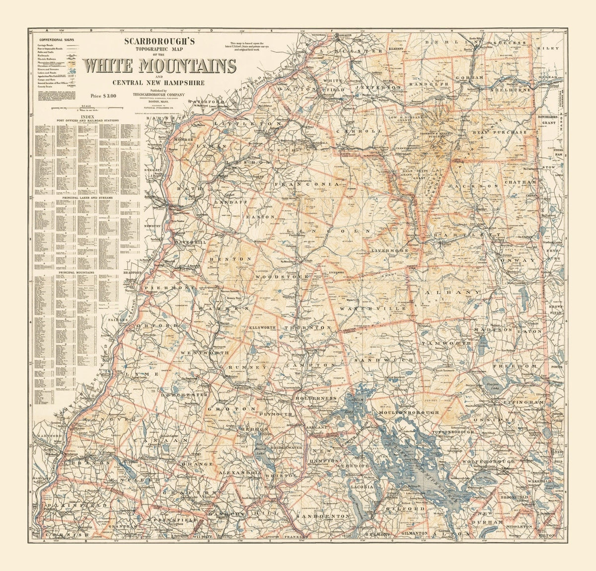 Vintage White Mountains Map 1903