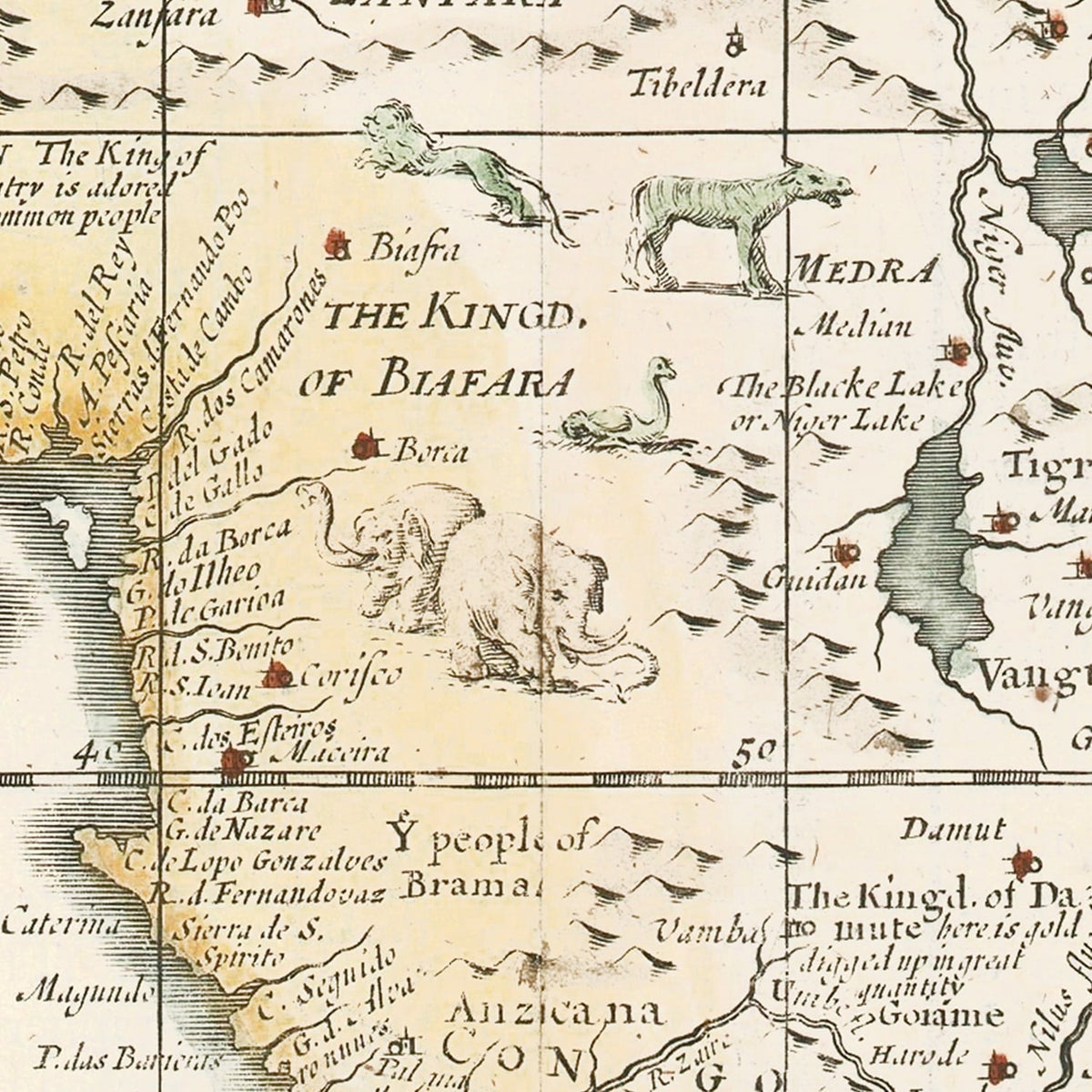 Vintage Africa Map 1626