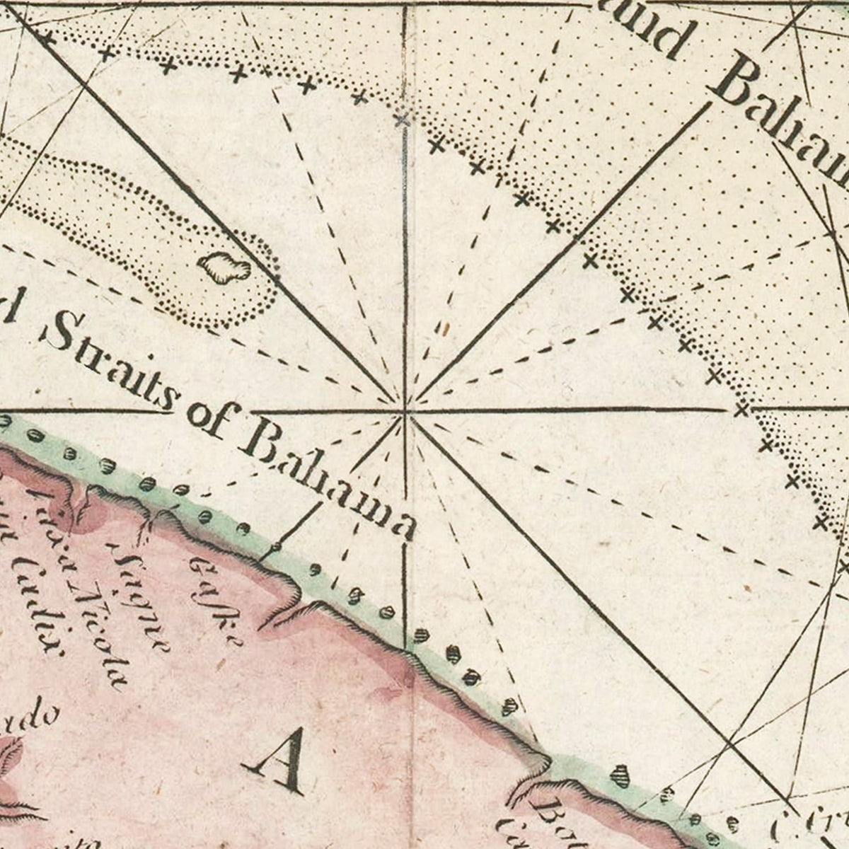 Vintage Bahamas Map 1737