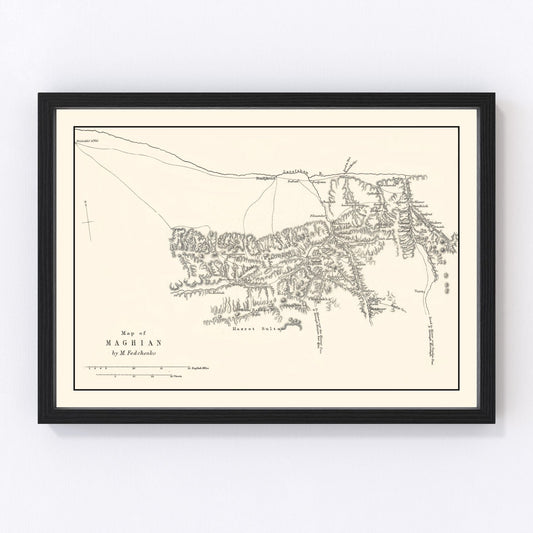 Vintage Western Tajikistan Map 1873