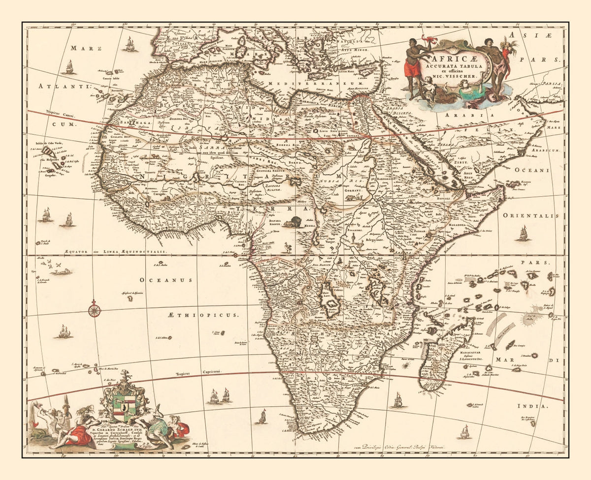 Vintage Africa Map 1658