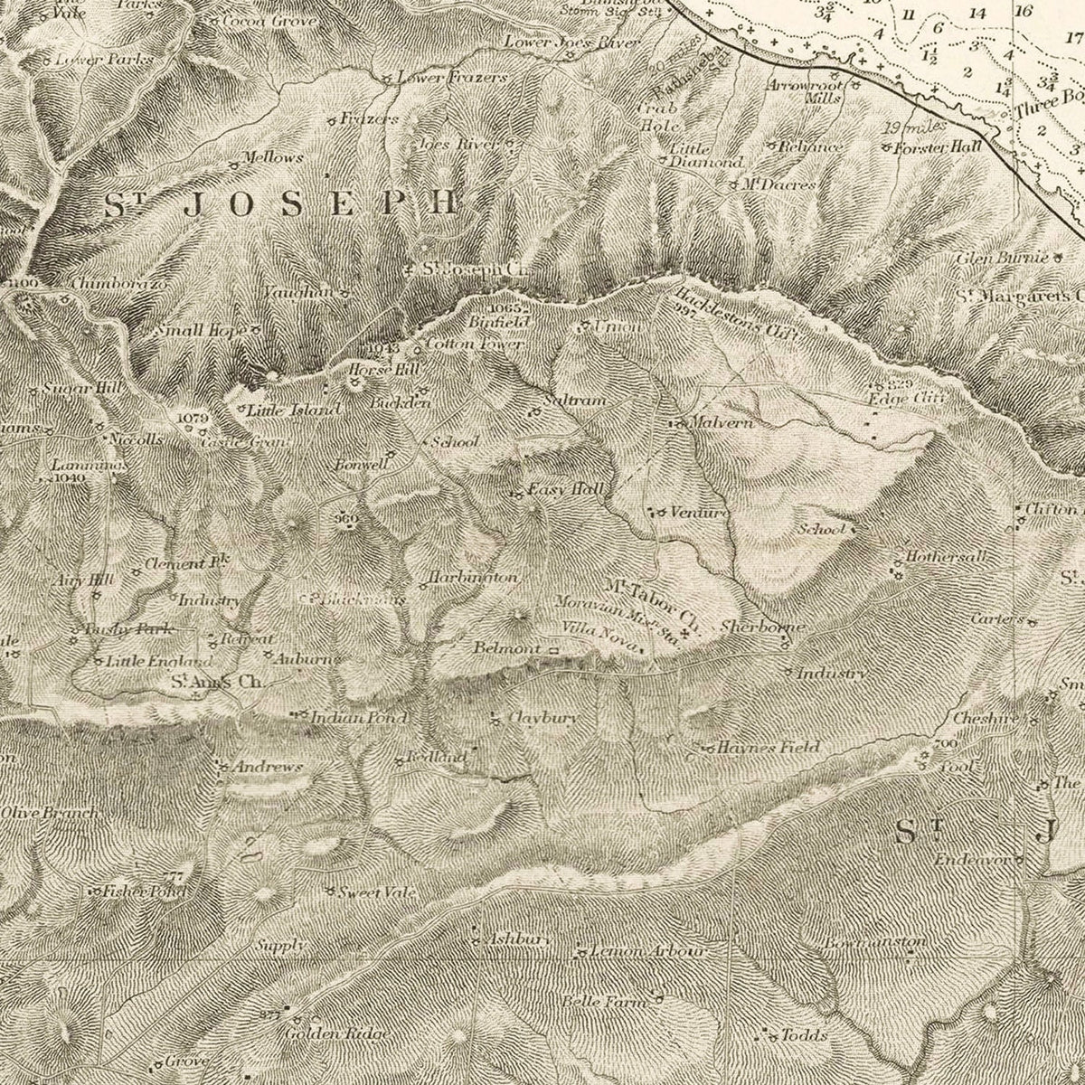 Vintage Barbados Nautical Map 1927