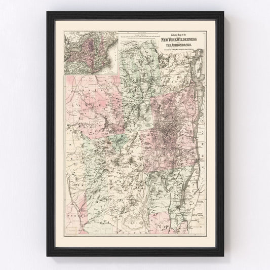 Vintage Adirondacks Map 1894