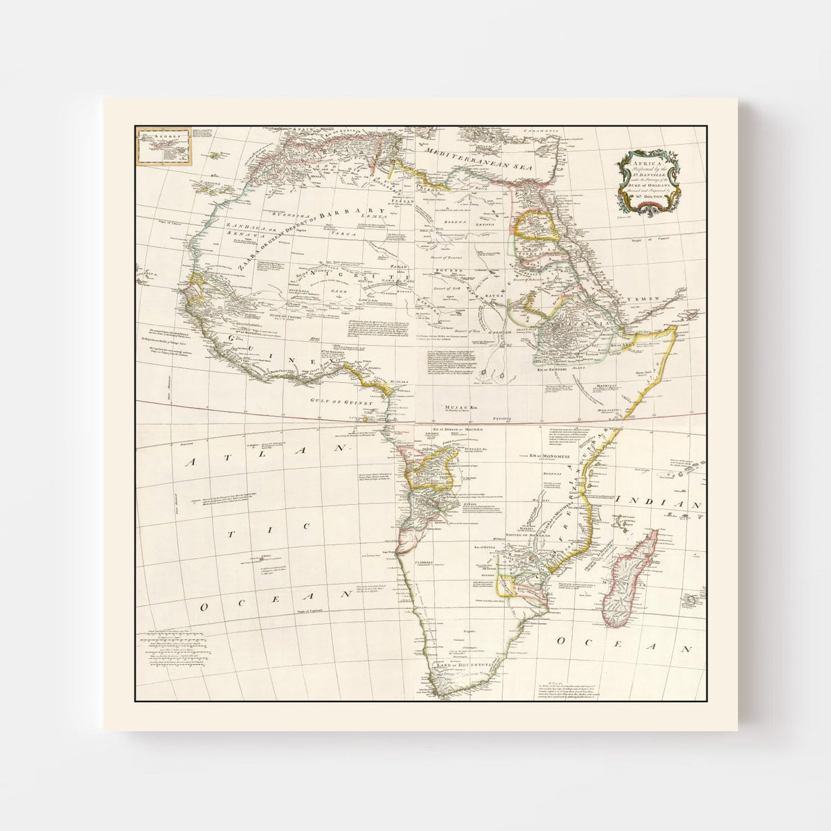 Vintage Africa Map 1755