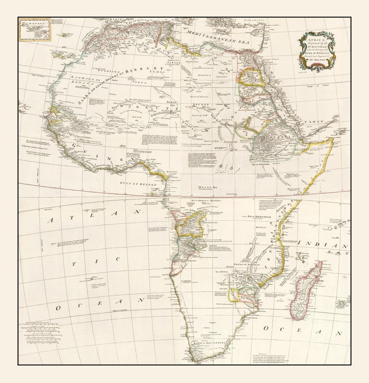Vintage Africa Map 1755