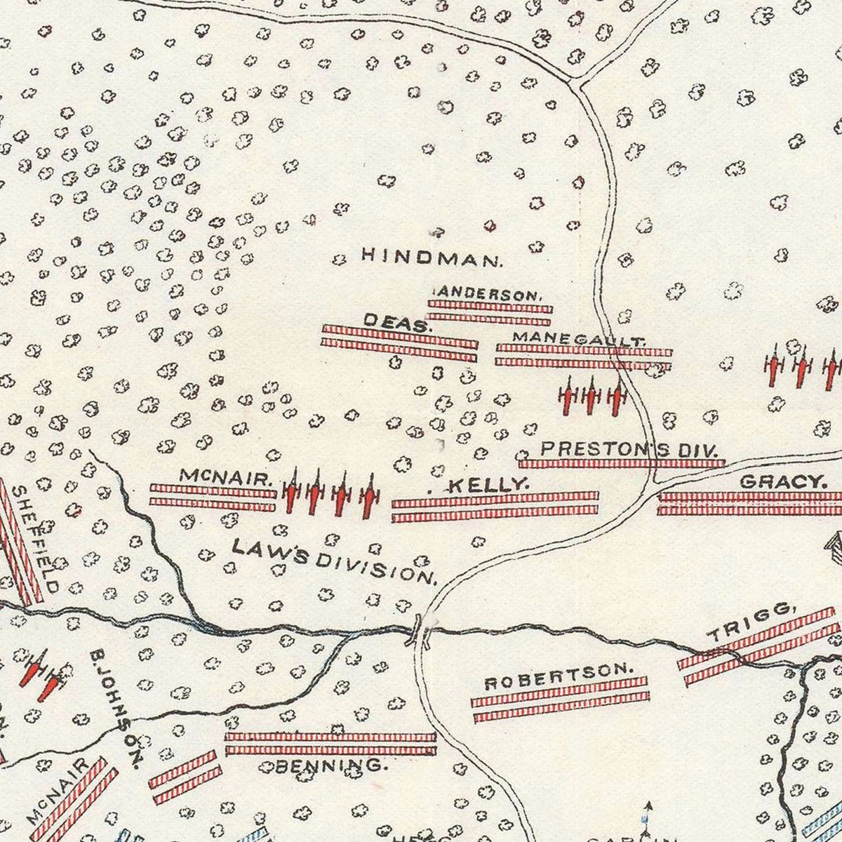 Vintage Chickamauga Battlefield Map 1895