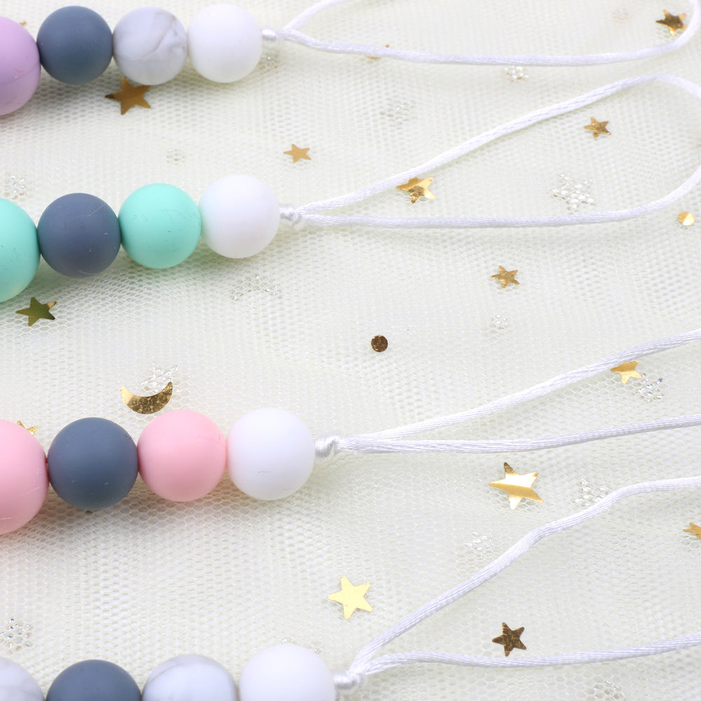 New baby pacifier chain clip teeth glue toy anti-drop chain silicone dinosaur pacifier chain baby products