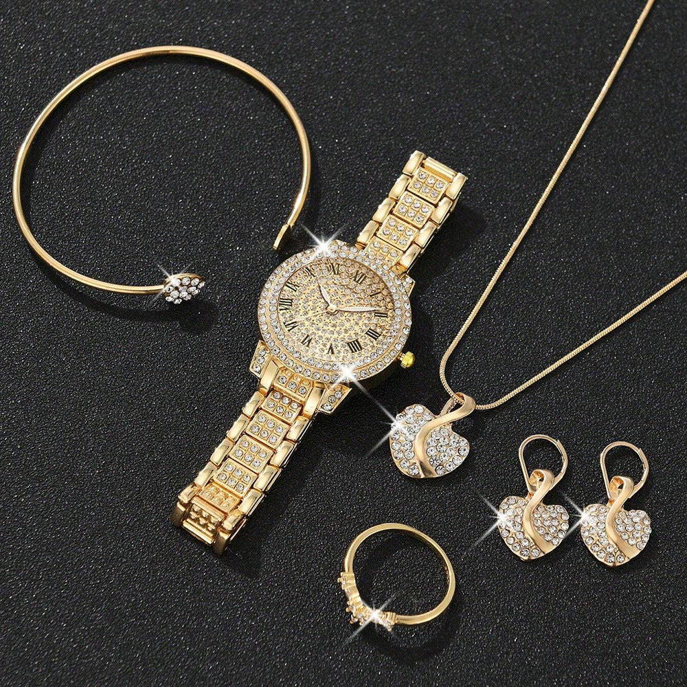 Diamond-Encrusted Fashionable High-End Watch Set