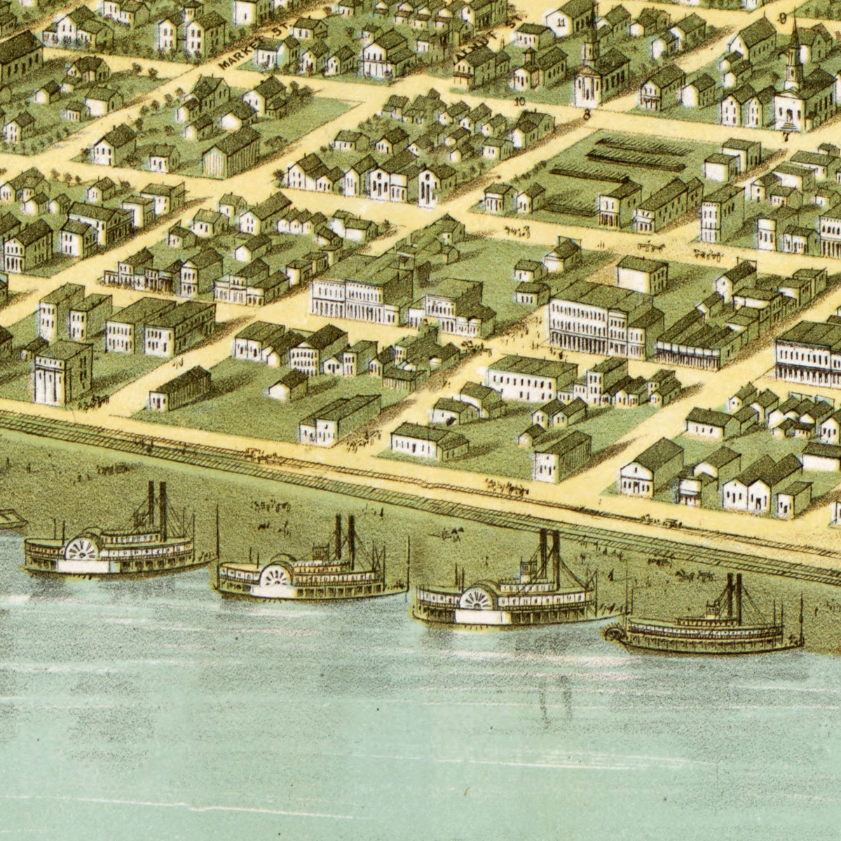 Vintage Map of Winona, Minnesota 1867