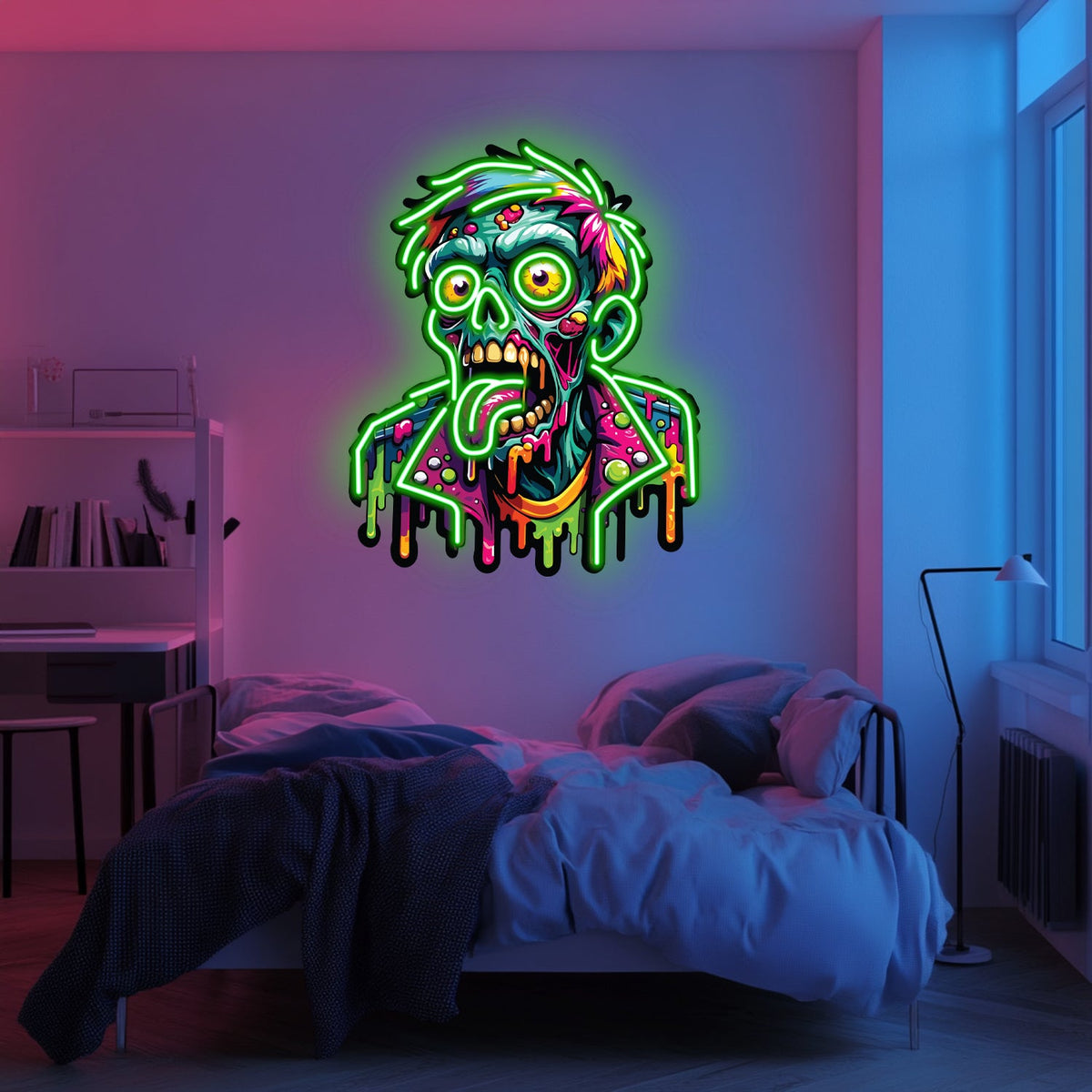 UV Printed Zombie  Neon Wall Art- LV0059